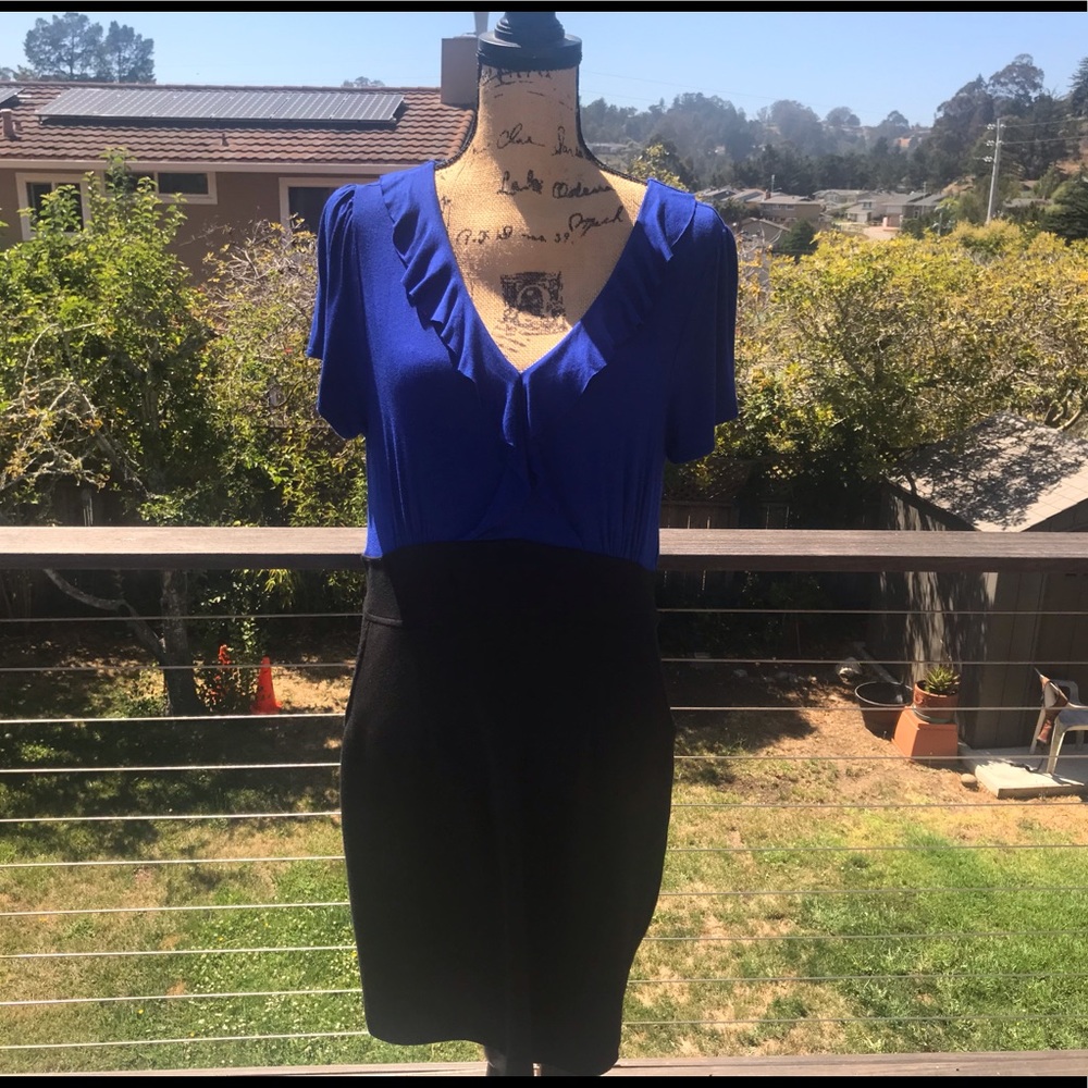Royal Blue & Black midi
